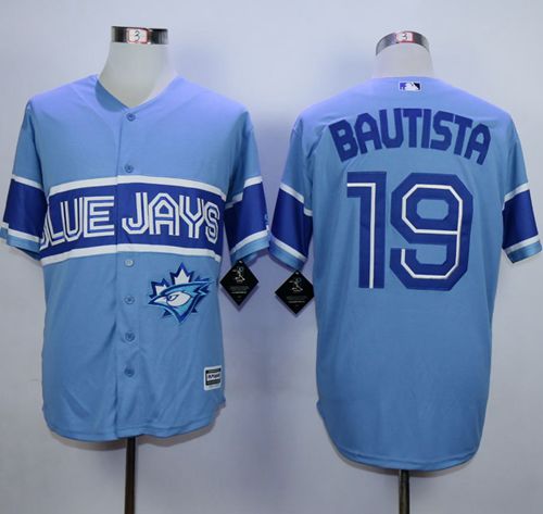 Blue Jays #19 Jose Bautista Light Blue Exclusive New Cool Base Stitched MLB Jersey - Click Image to Close